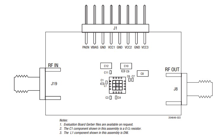Mechanical Drawing - Skyworks Solutions Inc. SKY66312-11EK Evaluation Boards